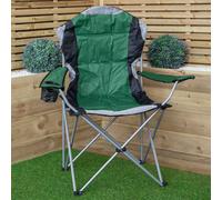 Samuel Alexander Luxury Padded High Back Outdoor Folding Chair with Cupholder in Green Samuel Alexander Green