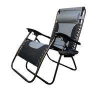 Samuel Alexander Luxury Padded Multi Position Zero Gravity Garden Relaxer Chair Lounger in Grey & Black Samuel Alexander Black