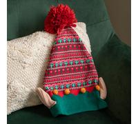 Samuel Alexander Luxury Red And Green Cotton Christmas Beanie Elf Hat