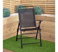 Samuel Alexander Multi-Position Folding Garden Patio Single Chair In Black