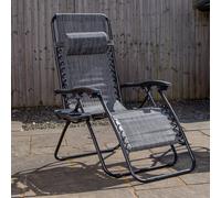 Samuel Alexander Multi Position Garden Zero Gravity Relaxer Chair Sun Lounger in Mixed Grey Samuel Alexander Grey
