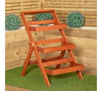 Samuel Alexander Outdoor 3 Tier Wooden Foldable Plant Display Stand