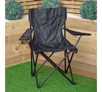 Samuel Alexander Outdoor Black Lightweight Foldable Canvas Chair with Cup Holder & Carry Case Samuel Alexander Black