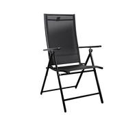 Samuel Alexander Outdoor Garden Patio Multi Position Reclining Folding Chair in Black Samuel Alexander Black