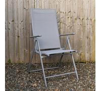Samuel Alexander Outdoor Garden Patio Multi Position Reclining Folding Chair in Grey