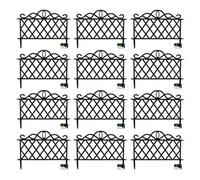 Samuel Alexander Pack Of 12 27Cm Black Plastic Garden Patio Lawn Border Fence Edging