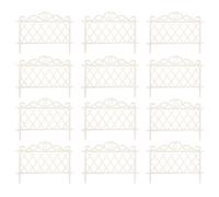 Samuel Alexander Pack Of 12 27Cm White Plastic Garden Patio Lawn Border Fence Edging
