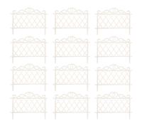 Samuel Alexander Pack of 12 27cm White Plastic Garden Patio Lawn Border Fence Edging Samuel Alexander White