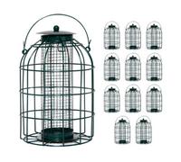 Samuel Alexander Pack of 12 Wild Bird Hanging Nut Feeder with Squirrel Guard