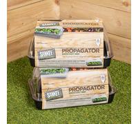 Samuel Alexander Pack of 2 38cm Unheated Grostart Midi Propagator Seed Starter Tray in Black Samuel Alexander Black