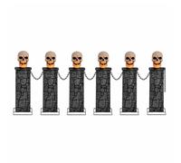 Samuel Alexander Pack of 2: 90cm x 1.2m Light Up Halloween Skull Fence with LEDs Samuel Alexander Multicolor