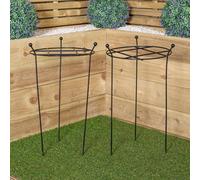 Samuel Alexander Pack Of 2 Tom Chambers Cottage Heavy Duty Black Metal Steel Herbaceous Garden Plant Support Grow Through Small 60Cm X 35Cm
