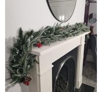 Samuel Alexander Premier 180cm (6ft) Festive New Jersey Christmas Garland PVC Tips With Berries & Cone in Green Samuel Alexander Green