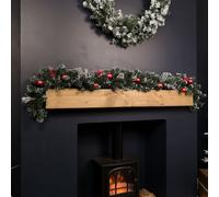 Samuel Alexander Premier 180cm (6ft) Festive Red Dressed Christmas Garland With Bows & Red Baubles Samuel Alexander Red