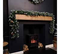 Samuel Alexander Premier 270Cm (9Ft) Christmas Garland Decoration Snow Tips White Berries & Cones