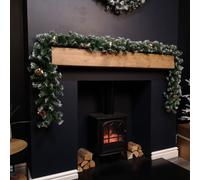 Samuel Alexander Premier 270cm (9ft) Christmas Garland Decoration Snow Tips White Berries & Cones in Green Samuel Alexander Green