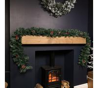 Samuel Alexander Premier 270cm (9ft) Christmas Garland Decoration With Red Berries & Cones in Green Samuel Alexander Green