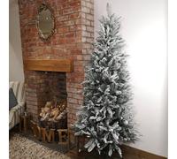 Samuel Alexander Premier 7ft Slim Festive Lapland Snow Flocked Green Christmas Tree Samuel Alexander Green