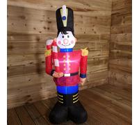 Samuel Alexander Premier Christmas 1.2M Inflatable Light Up Toy Soldier with Candy Cane in Red Samuel Alexander Red