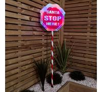 Samuel Alexander Premier Christmas Light Up Santa Stop Here Garden Patio Sign 110Cm