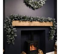 Samuel Alexander Premier Christmas Rocky Mountain Garland 2.7m Snow Flocked with Cones