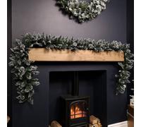 Samuel Alexander Premier Christmas Rocky Mountain Garland 2.7M Snow Flocked With Cones