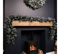 Samuel Alexander Premier Christmas Rocky Mountain Garland 2.7m Snow Flocked with Cones in Green Samuel Alexander Green