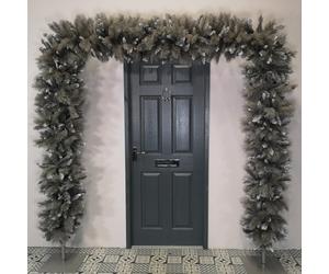 Samuel Alexander Premier Indoor 7.5Ft Silver Christmas Wrapped Pvc Branches Tree Arch With 1070 Tips
