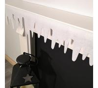 Samuel Alexander Premier White Felt 18Cm X 240Cm Decorative Glitter Christmas Icicle Fringe Wall Fireplace Decoration