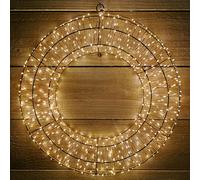 Samuel Alexander Rose Gold Wreath With Warm White LEDs 600 Bulb 45cm