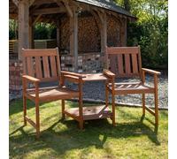 Samuel Alexander Rydal 2 Seater Wooden Garden Patio Love Seat And Table Set