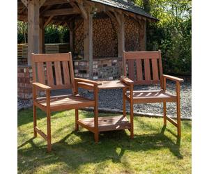 Samuel Alexander Rydal 2 Seater Wooden Garden Patio Love Seat And Table Set