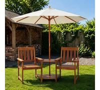 Samuel Alexander Rydal 2 Seater Wooden Love Seat & 2.7m Cream Parasol Set Samuel Alexander Cream