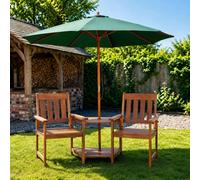 Samuel Alexander Rydal 2 Seater Wooden Love Seat & 2.7m Green Parasol Set Samuel Alexander Green