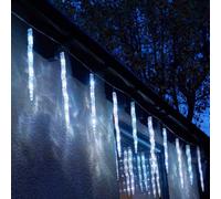 Samuel Alexander Set Of 10 Light Up Christmas Smart Icicle Lights With 50 Cool White & Multi-Coloured Leds