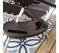 Samuel Alexander Set Of 2 Black Plastic Cupholder Side Tray For Garden Gravity Chairs