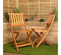 Samuel Alexander Set of 2 Bowness Outdoor Garden Patio Wooden Folding Chairs