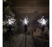 Samuel Alexander Set Of 3 Christmas Star Flashing Warm White Led Connectable Pathfinder Lights