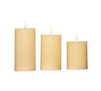 Samuel ALEXANDER Set of 3 Cream Wax Melted Pool Effect Candles with Timer Function and Warm White LEDs