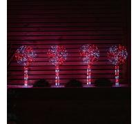 Samuel Alexander Set of 4 60cm Light up Christmas Lollipop Garden Path Lights with 720 Red & White LEDs