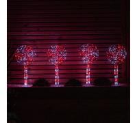 Samuel Alexander Set Of 4 60Cm Light Up Christmas Lollipop Garden Path Lights With 720 Red & White Leds