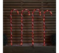 Samuel Alexander Set Of 4 Xl Light Up Red & White Candy Cane Christmas Path Lights