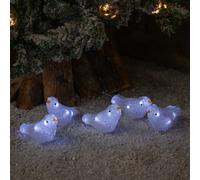 Samuel Alexander Set Of 5 16Cm Light Up Acrylic Christmas Birds With 30 White Leds