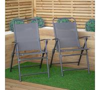 Samuel Alexander Set Of 6 Outdoor Multi-Position Textoline Garden Chairs In Grey