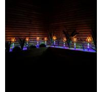 Samuel Alexander Set Of 8 Battery Operated Led Multi Coloured Snowflake Path Lights Christmas Decoration With Timer