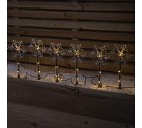 Samuel Alexander Set of 8 Battery Powered Light up Snowflake Christmas Path Lights with LEDs in White Samuel Alexander White