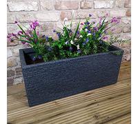 Ash Slate Effect Garden Trough Planter 60cm W x 25cm D x 25.5cm H