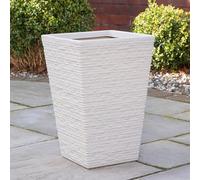 Samuel ALEXANDER Tall Stone Coloured Slate Effect Garden Planter 30cm D x 30cm W x 45cm H