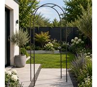 Samuel Alexander Tom Chambers Black Powder Coated Classic 228cm x 110cm Metal Steel Garden Flower Arch | Size: 228 cm x 110 cm Samuel Alexander Black 228 cm x 110 cm