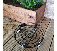 Samuel Alexander Tom Chambers Handcrafted Heavy Duty Round Black Metal Garden Patio Plant Flower Pot Stand Samuel Alexander Black